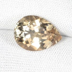 Teardrop  shaped champagne morganite brilliant cut 15ctw loose stone . Stunning
